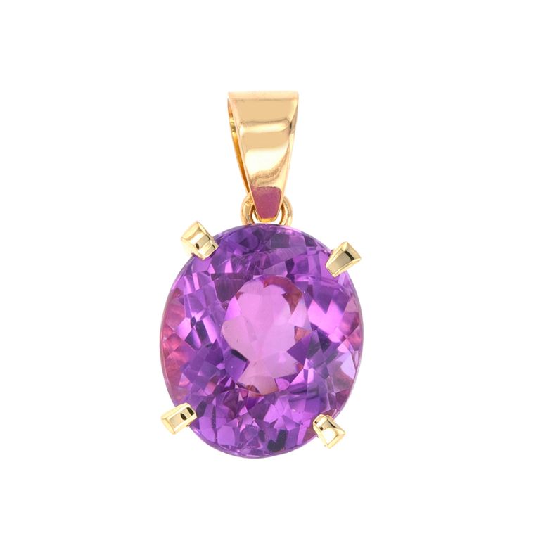 Pendentif améthyste 16.12 carats or jaune 6.67g Comme neuf -  reconditionné disponible sur Gemme Les Bijoux